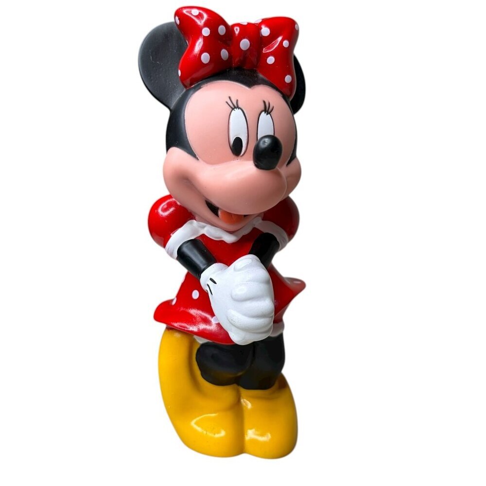 Disney Minnie Mouse PVC Figure 6" Red Polka Dot Dress Vintage Style Toy